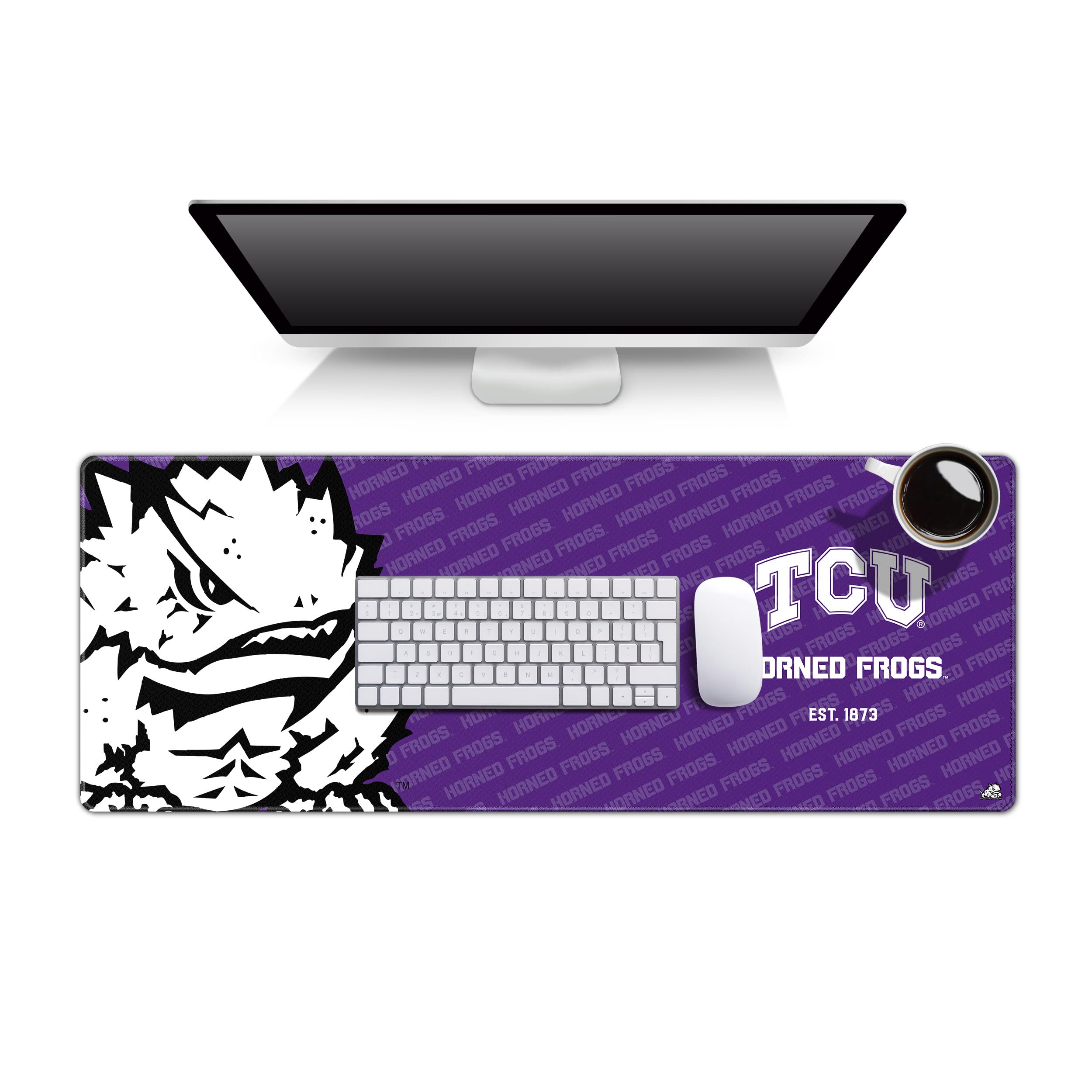 YouTheFan NCAA TCU Horned Frogs Logo Series Desk Pad - Non-Slip Mouse Pad for Gaming & Office Work - Perfect for SMU Fans & College Decor