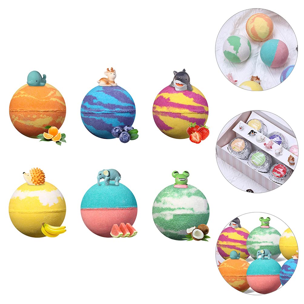 Healifty 6-Piece Essential Oil Bath Set with Sea Salt & Animal Shapes for Relaxing Bubble Spa | Body Wash & Aromatherapy for Stress Relief & Self-Care