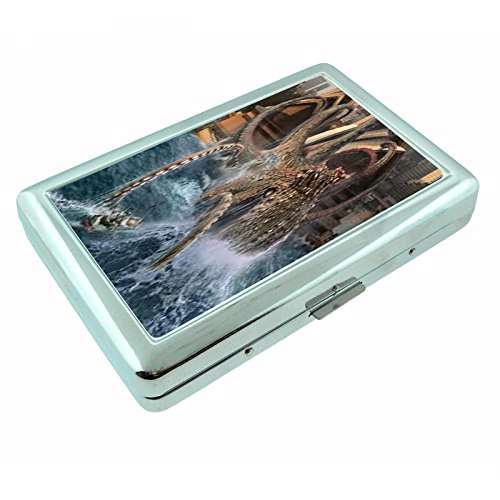 Gigantic Octopus Kraken D7 Silver Metal Cigarette Case - Scary Sea Monster Design - Perfect for Horror Fans, Collectors & Unique Gift Ideas