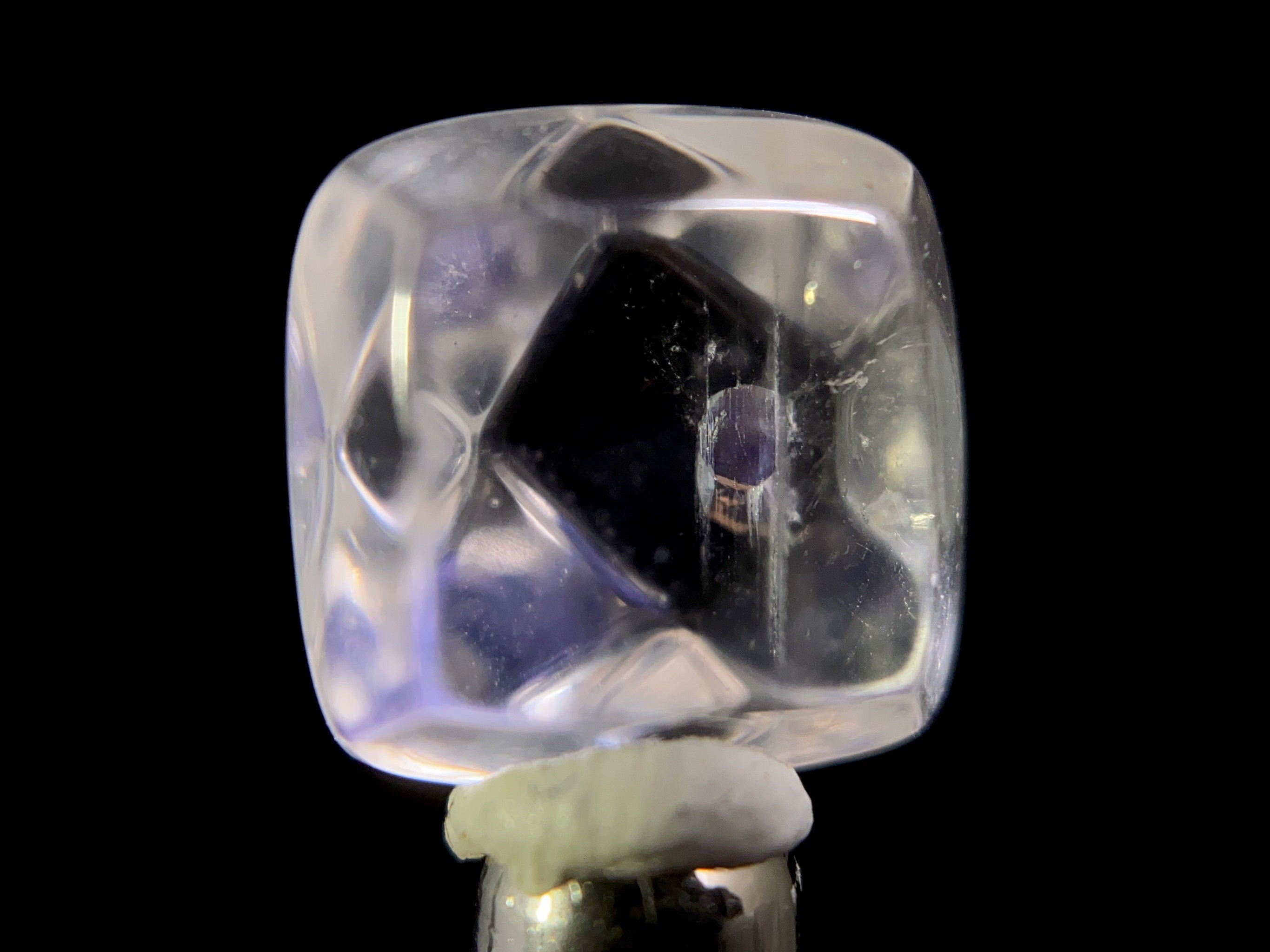 Natural Fluorite in Clear Quartz Cabochon - Rare Gemstone for Jewelry Making, Healing Crystals (47507) - Perfect for Pendants, Rings & Spiritual Healing
