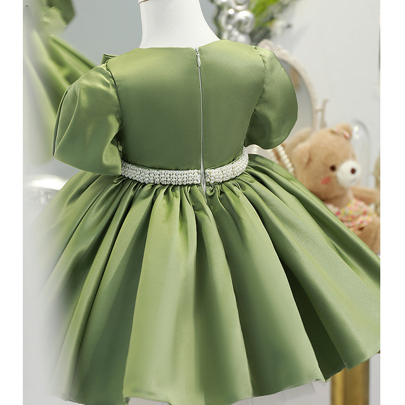 Princess Dresses for Baby Girls - Summer Green Bow Birthday Party Gowns | Toddler Formal Wear for Special Occasions, Photo Shoots & Celebrations