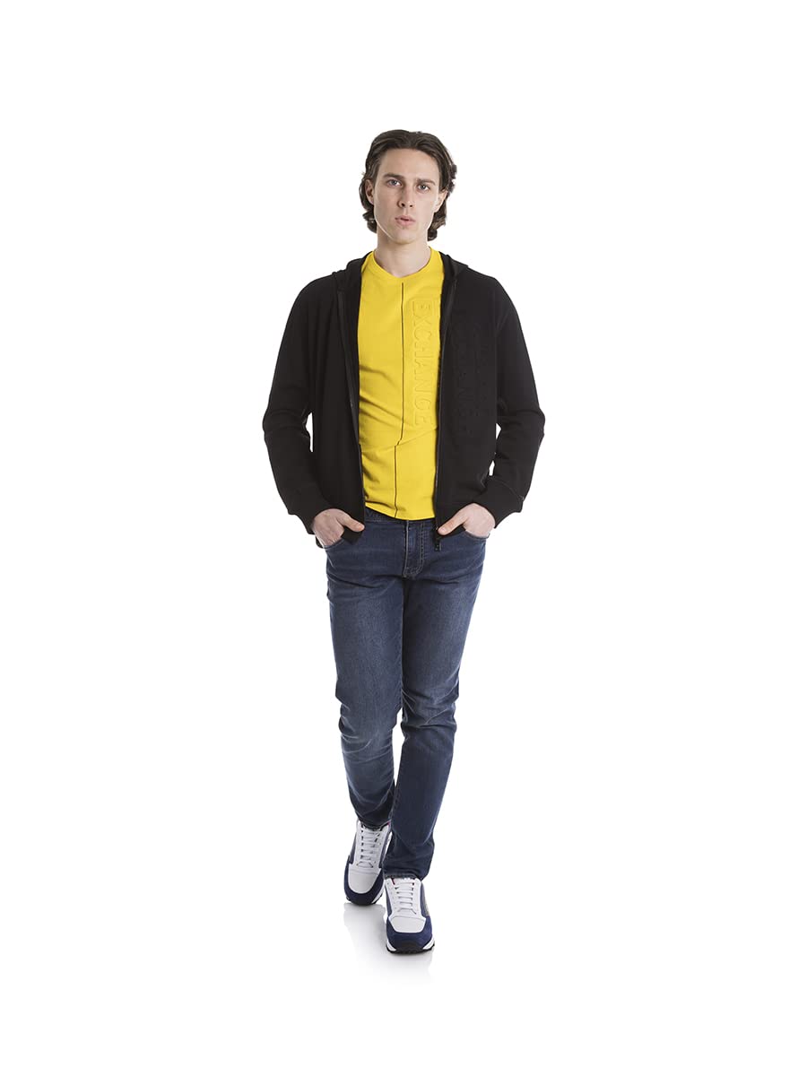 Armani Exchange Men's Embroidered Logo Zip-Up Hooded Sweatshirt | Casual Pullover Jacket for Streetwear & Lounge Wear