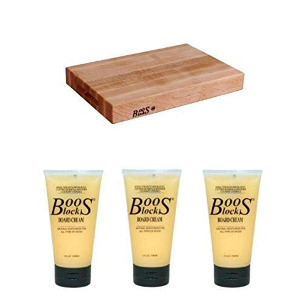 Premium John Boos Maple Wood Cutting Board with Mineral Oil Bundle – Perfect for Kitchen Prep, Charcuterie Boards & Home Cooking Gifts