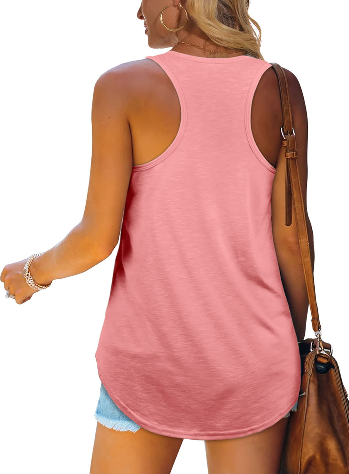 Women's Racerback Tank Tops - Loose Fit Summer Shirts for Casual Wear, Gym & Outdoor Activities