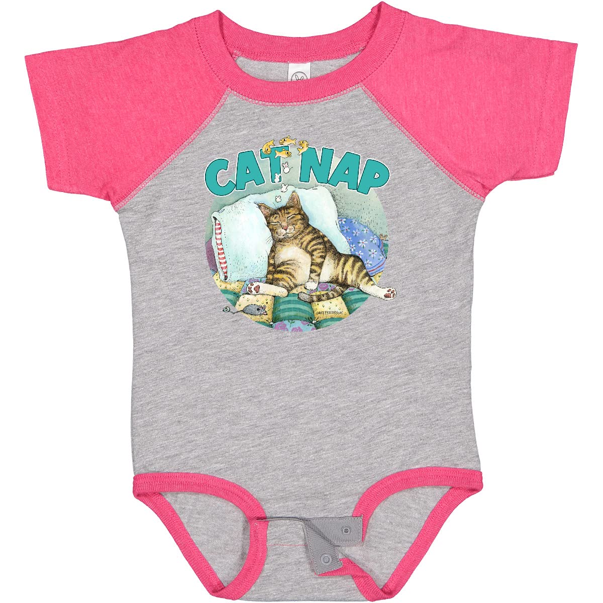 Inktastic Cat Nap Cute Sleeping Cat Baby Bodysuit - Gary Patterson - Soft Cotton Onesie for Infants & Toddlers - Perfect for Playtime, Naptime & Photo Shoots
