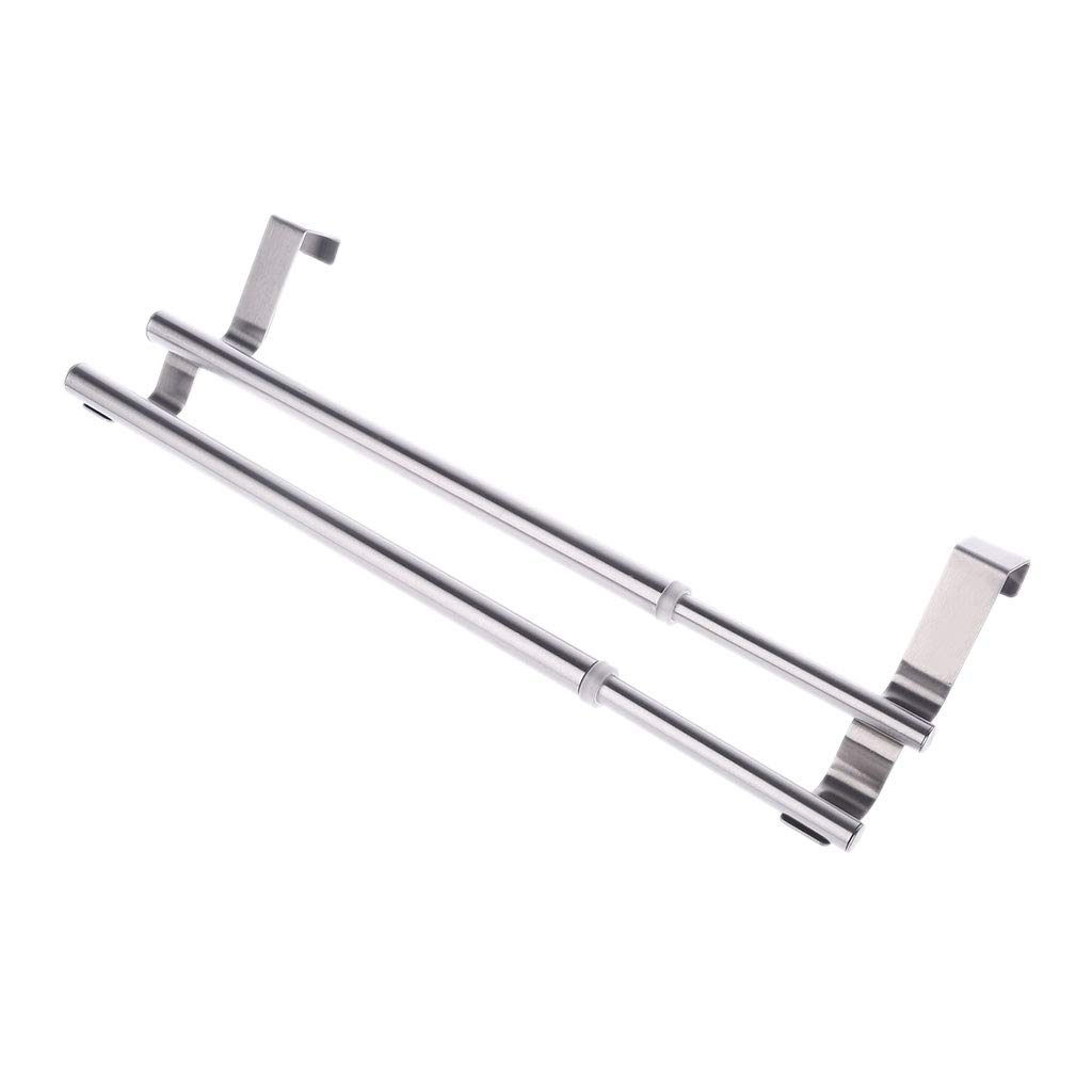 Asukohu Adjustable Over Door Towel Rack - Expandable Hanging Bar for Bathroom, Kitchen & Hotel Storage - Space Saving Shelf Organizer for Towels, Robes & Clothes (Perfect for Small Spaces & Closet Organization)