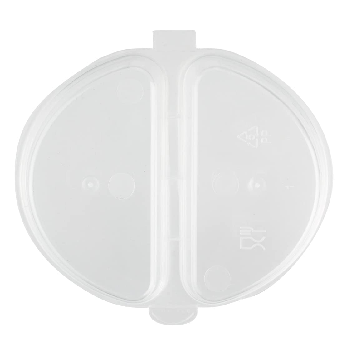 Restaurantware Futura 4oz Clear Plastic Snack Containers with Hinged Lid - 2 Compartment Microwavable Sauce Cups for Condiments, Dips, Takeout, Meal Prep & Party Serving (Pack of 500)