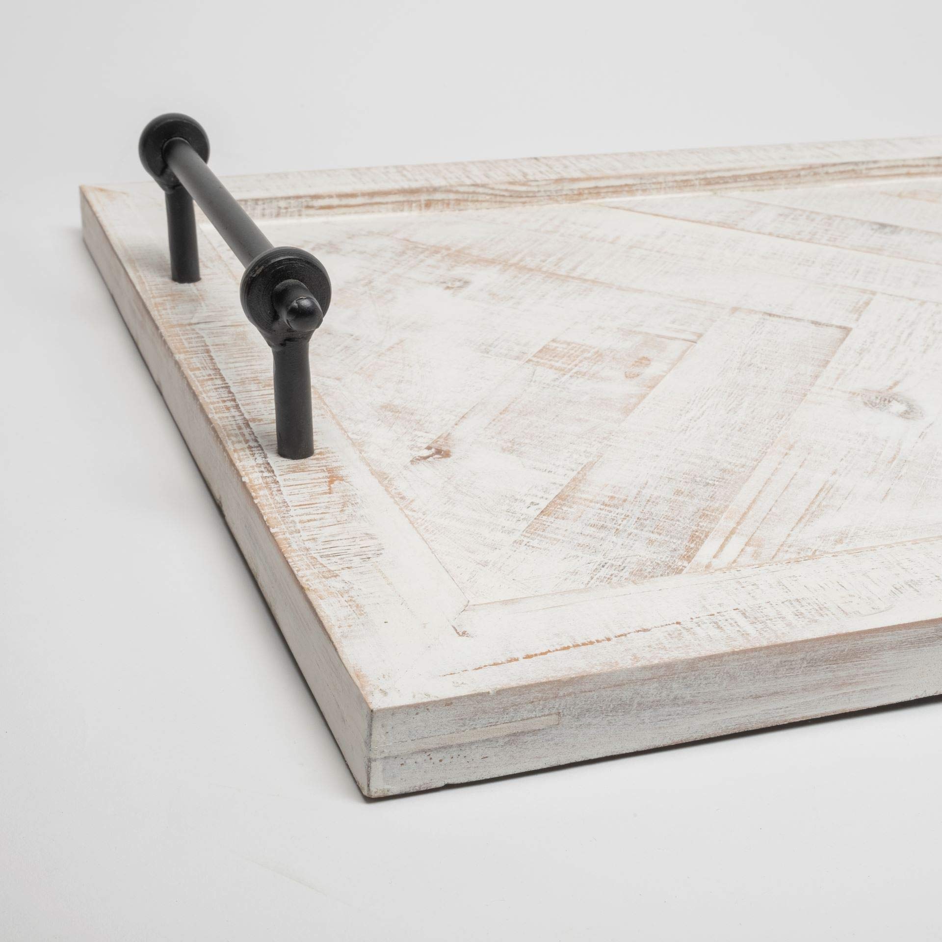 White Mercana Alfred Tray - Elegant Serving Tray for Dining & Decor