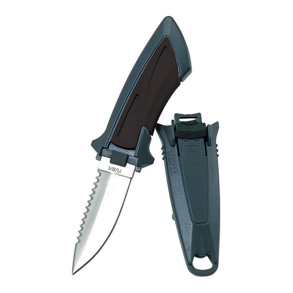 TUSA Imprex Mini Dive Knife - Compact Stainless Steel Scuba Diving Tool for Underwater Safety & Emergency Cutting - Perfect for Snorkeling, Spearfishing & Marine Adventures