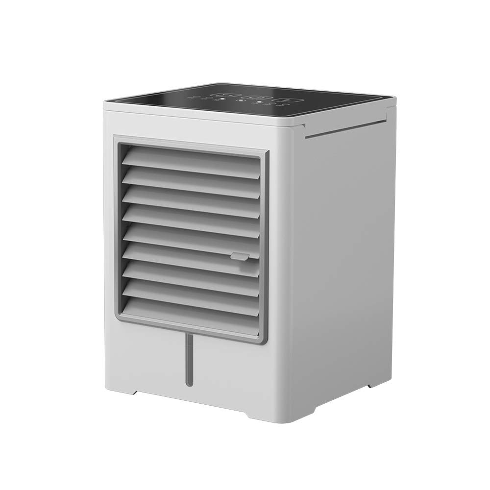 HANSHAN Mini Portable Air Conditioner Fan - USB Powered Personal Air Cooler with 470ml Water Tank, 3 Speed Modes & 1H/3H/6H Timer | Ultra Quiet Evaporative Humidifier for Office, Bedroom, Living Room & Kitchen | Perfect for Home, Work & Travel Cooling