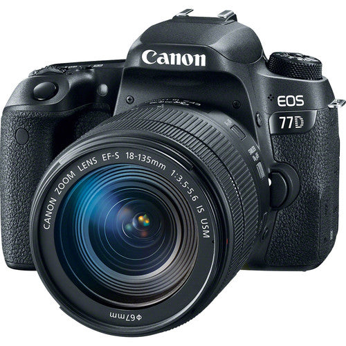 Canon EOS 77D Digital SLR Camera with 18-135mm USM Lens Kit - Professional Photography for Travel, Portrait & Vlogging | DSLR Camera Bundle with EF-S Lens