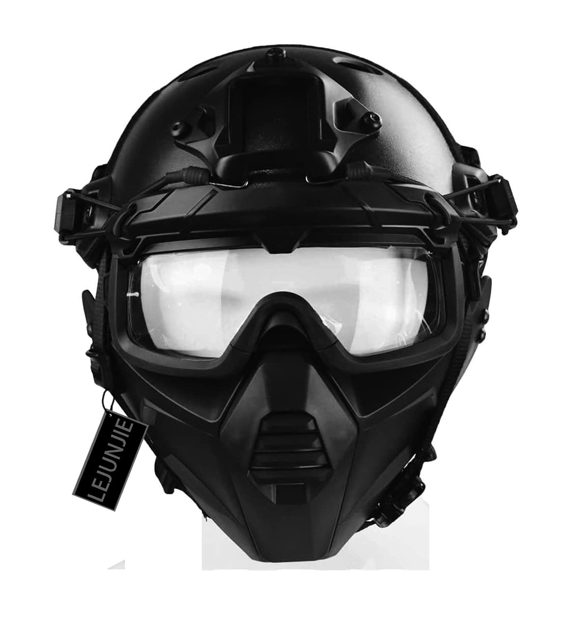 Tactical Airsoft Helmet with Safety Goggles & Half Face Mask - Military Style Paintball & Airsoft Protective Gear for CS, Airsoft Games, Outdoor Sports & Tactical Training