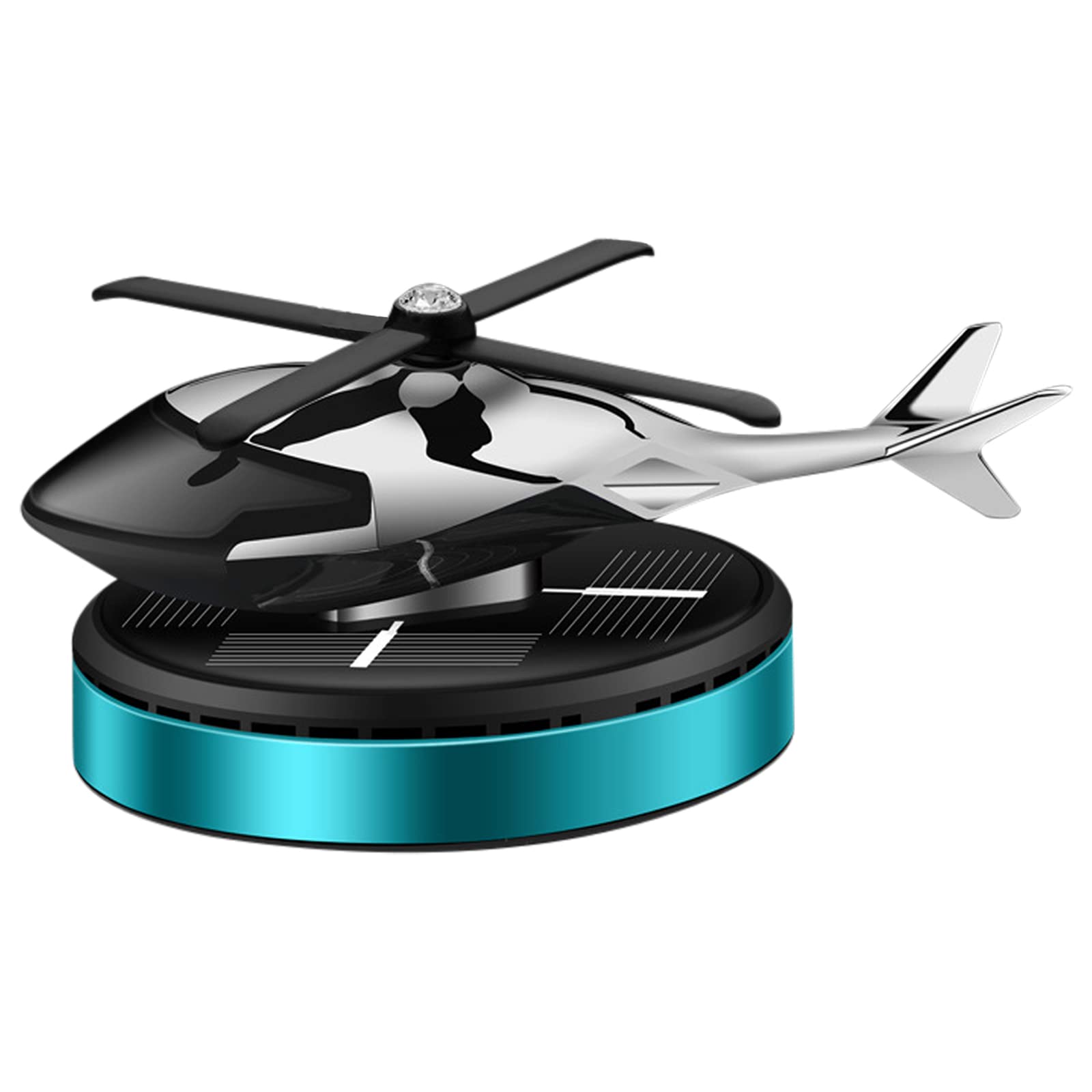 Solar Powered Rotating Helicopter Car Air Freshener - Aromatherapy Essential Oil Diffuser for Home, Office & Vehicle Decor (Blue) | Perfect for Stress Relief, Meditation & Creating a Relaxing Atmosphere