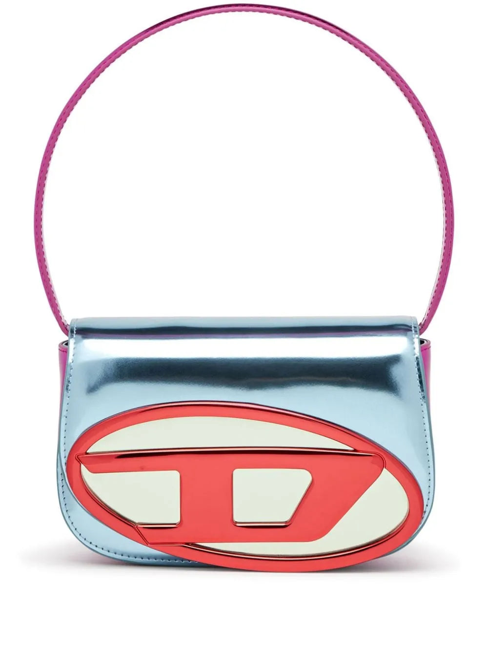 DIESEL 1DR PLAQUE SHOULDER BAG (RED MIX) - Stylish Crossbody Purse for Women, Trendy Fashion Accessory - Perfect for Daily Use, Travel & Night Out
