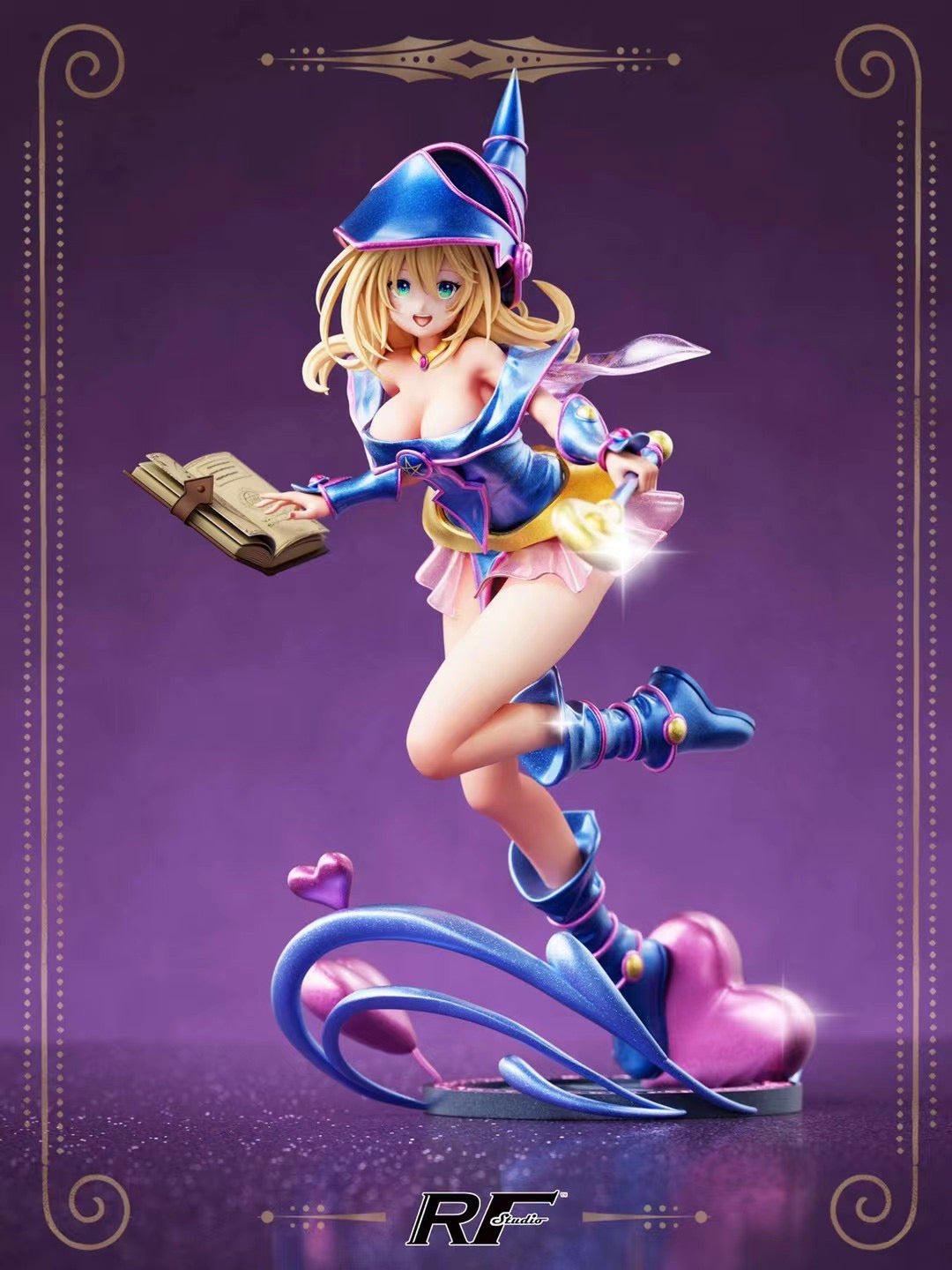RF Studio Dark Magician Girl Anime Figure - Collectible Yu-Gi-Oh! Character Statue for Gamers & Anime Fans - Perfect for Display, Cosplay Props, and Gift Giving