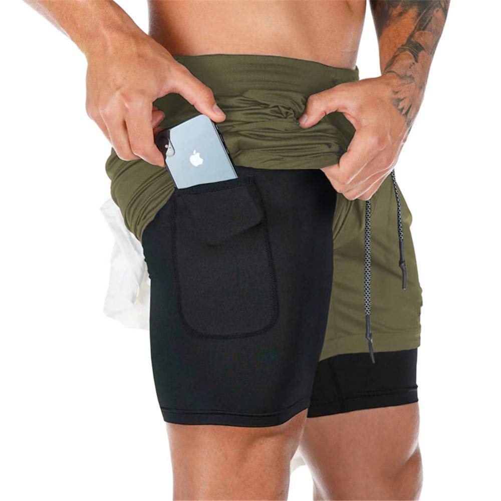 Surenow Men's 2-in-1 Running Shorts with Liner - 7