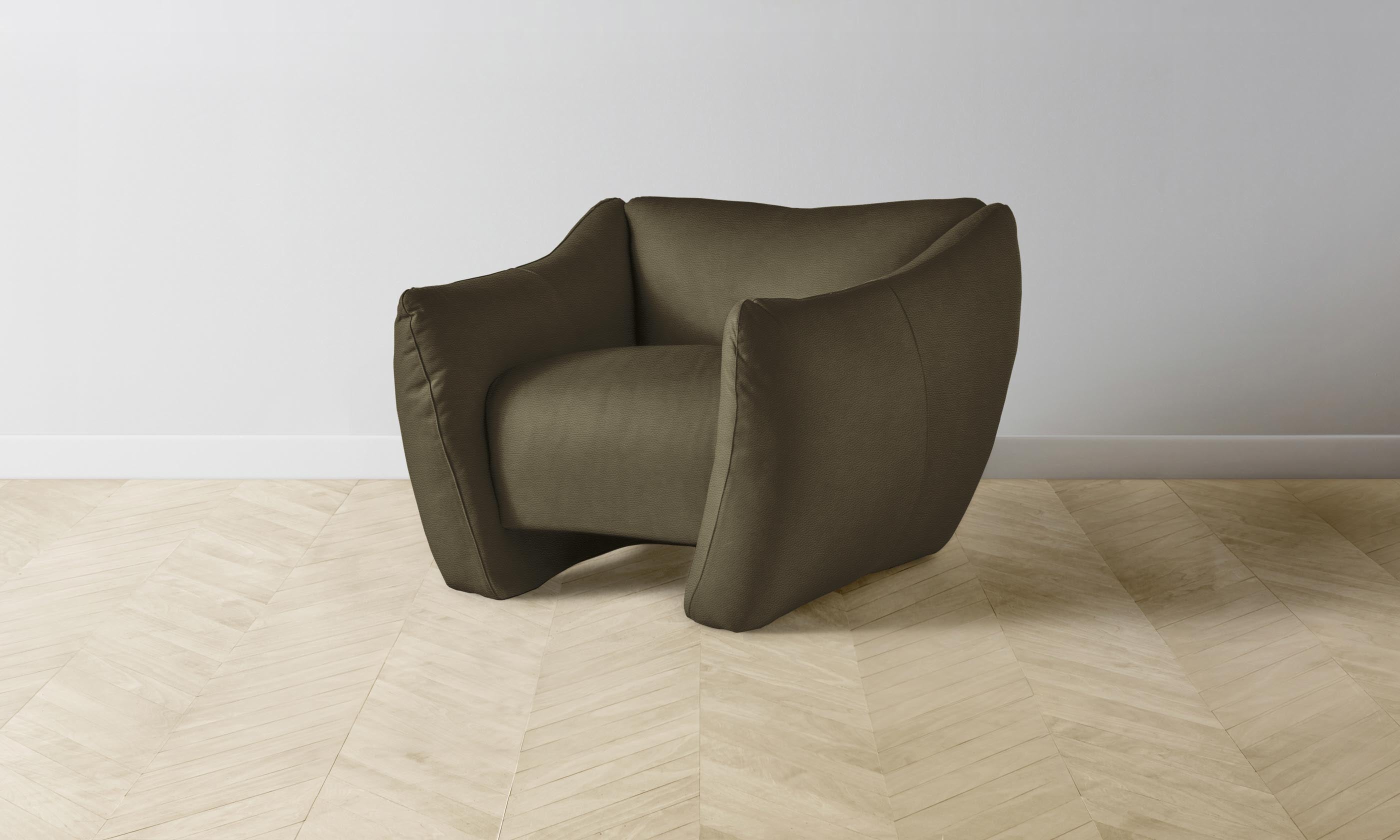 Premium Pebbled Leather Bond Chair in Truffle Brown - Stylish and Comfortable Seating for Home Office, Living Room, or Lounge Areas