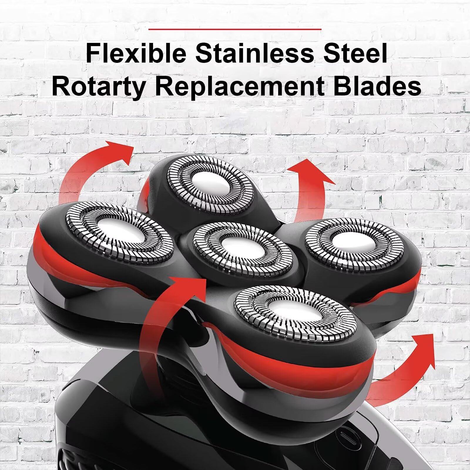 2 Pack Replacement Blades for Fre*bi*d Bald Men Head Shaver Kit - 5 Blades Electric Razor Heads for Head & Face Shaving - Perfect for Travel, Home & Gym Use
