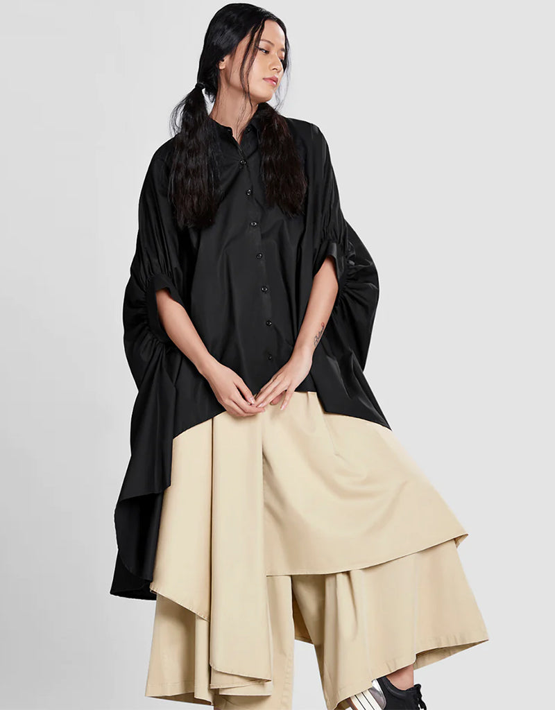 Black Natural Cotton Gown for Women - Soft and Comfortable Sleepwear Nightdress for Home, Lounge & Relaxation