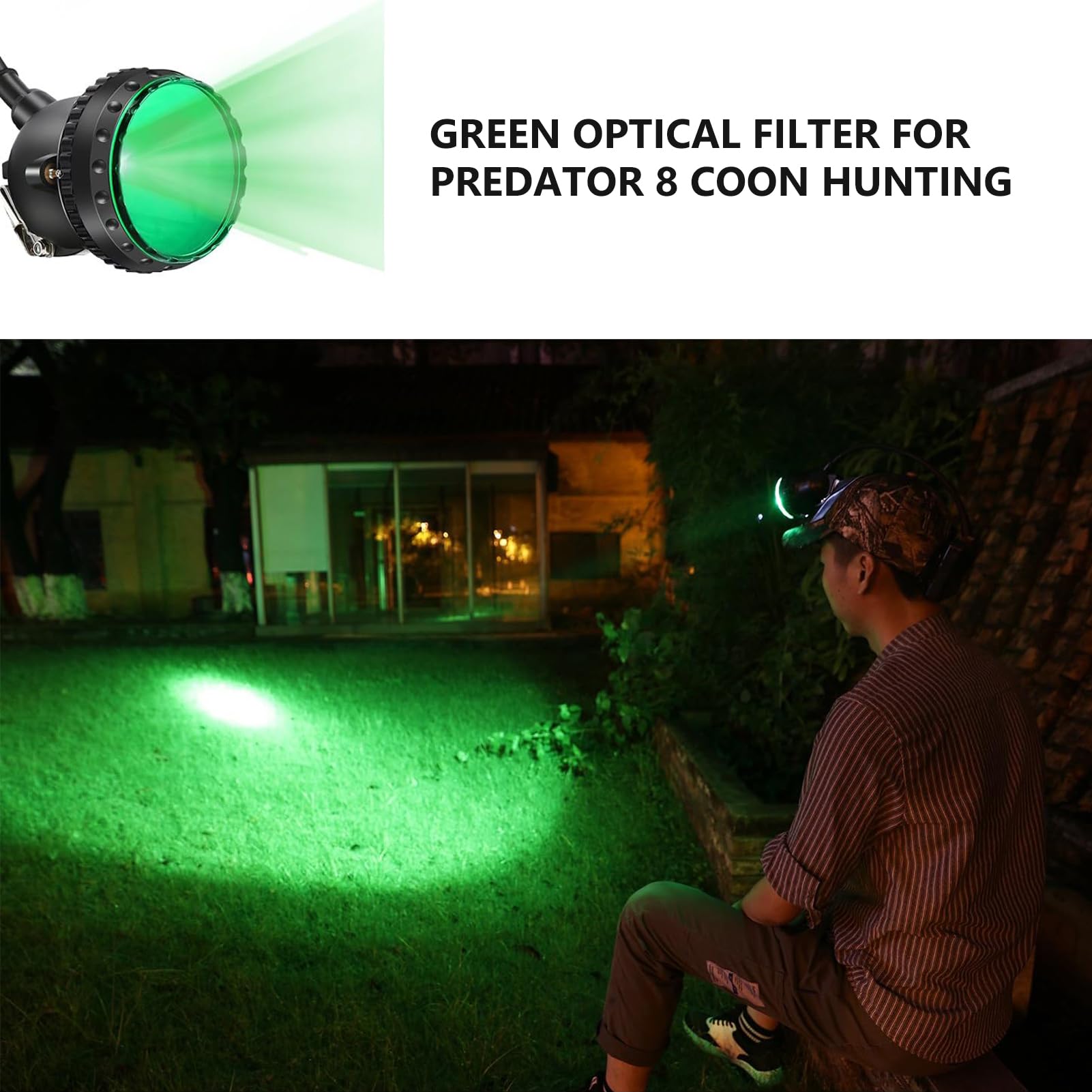 80000 LUX Super Bright Rechargeable LED Hunting Headlamp - Red/White/Green/Amber Light for Coyote, Hog & Predator Hunting - 5 Mode Switch with Soft Cap | Ideal for Night Hunting, Tracking & Outdoor Adventures