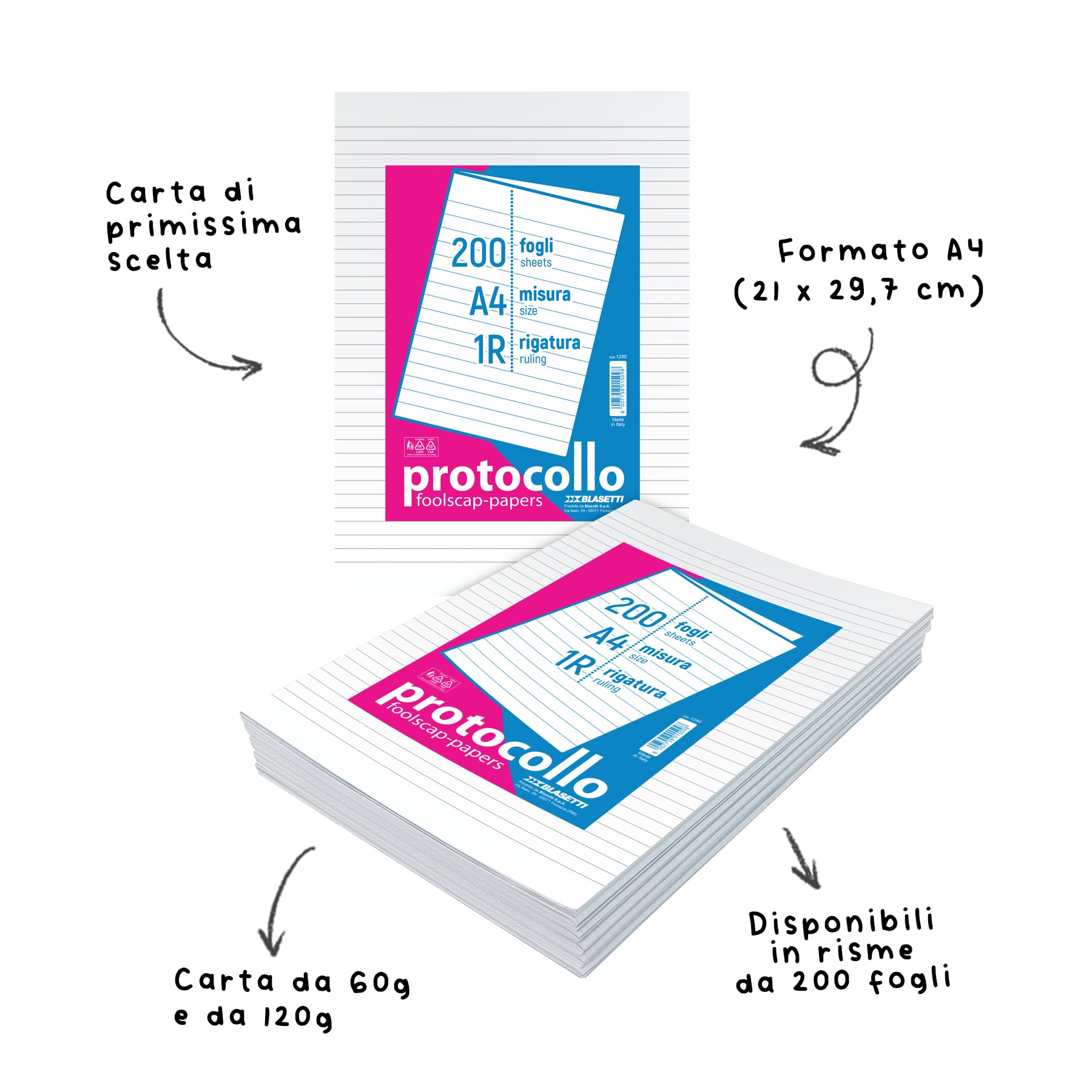 Premium A4 Writing Paper - 80 Sheets, 100 GSM, Lined & Blank Pages for Journaling, Note Taking, and Letter Writing - Ideal for Students, Office, and Home Use
