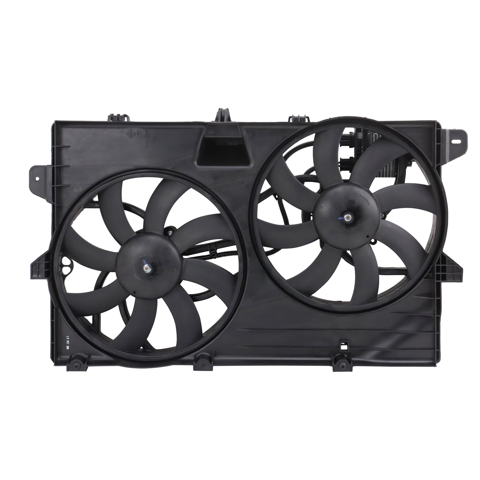 TRQ Radiator Dual Cooling Fan Assembly for 2007-2009 Ford Edge & Lincoln MKX - Replacement Part FO3115175 - Perfect for Engine Overheating Prevention & Summer Driving