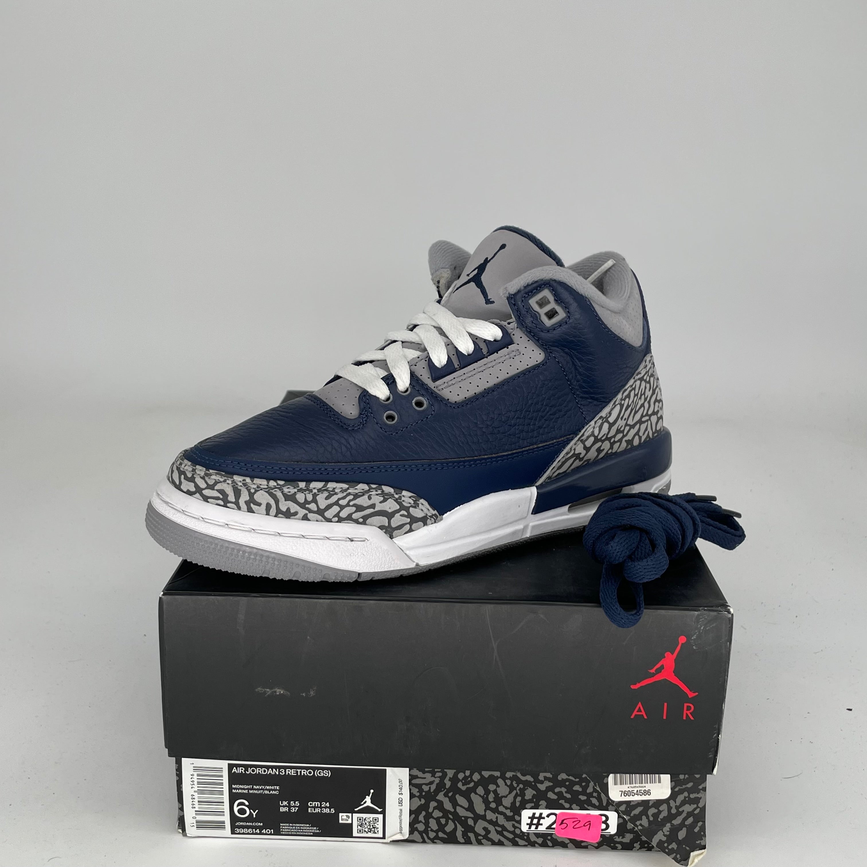 Air Jordan 3 Retro Georgetown Sneakers - Size 6Y (398614-401) - Men's Basketball Shoes for Court & Casual Wear