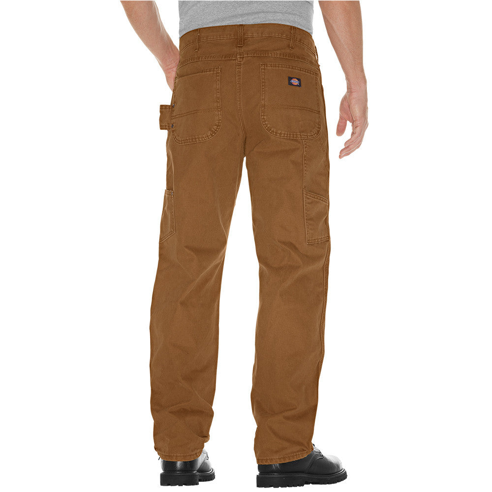 Dickies DU336 Sanded Duck Carpenter Work Pants - Durable Brown Duck Canvas Safety Workwear for Construction & DIY Projects