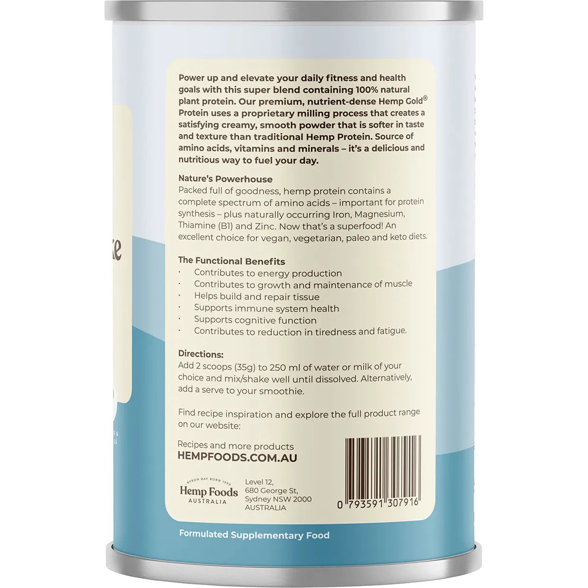 Organic Hemp Protein Powder Vanilla Flavor 420g - Plant-Based Vegan Protein Shake for Smoothies, Post-Workout Recovery & Healthy Breakfast