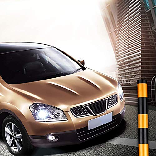 Anti-Theft Parking Lock - Heavy Duty Garage Parking Barrier with Black-Yellow Bollard for Private Parking Spaces | Secure Your Driveway, Garage, or Business Parking Area