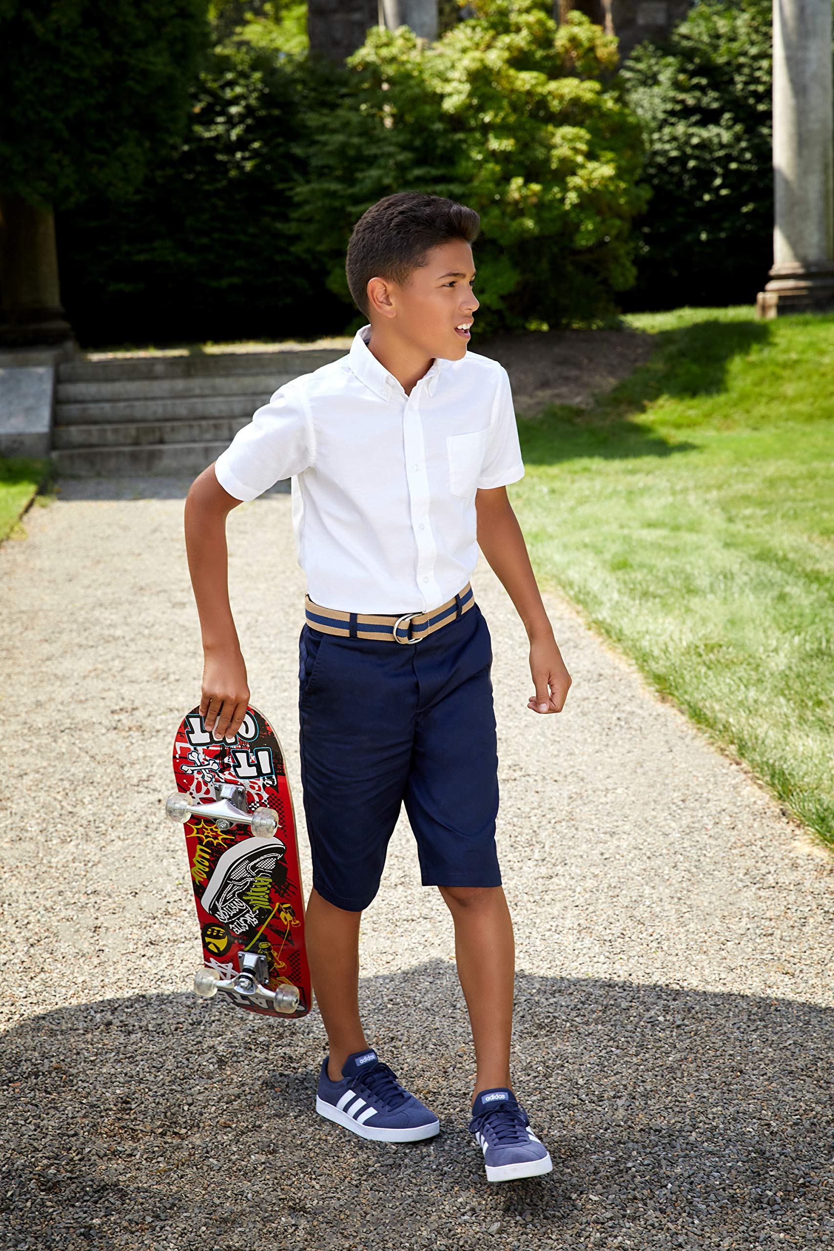 French Toast Boys' Husky Pull-On Twill Shorts - School Uniform Pants for Kids - Comfortable & Durable for Classroom & Playtime