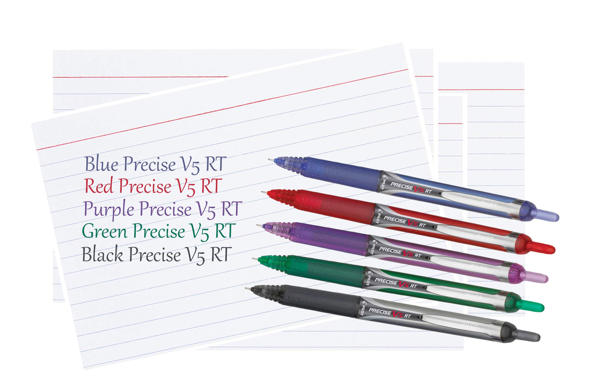 Premium V5 RT Retractable Rolling Ball Pens - 0.5mm Extra Fine Point - 3-Pack (Black/Blue/Red Ink) - Comfort Grip Design with Reusable Plastic Pouch - Ideal for Office, School, Note-Taking & Gift Giving