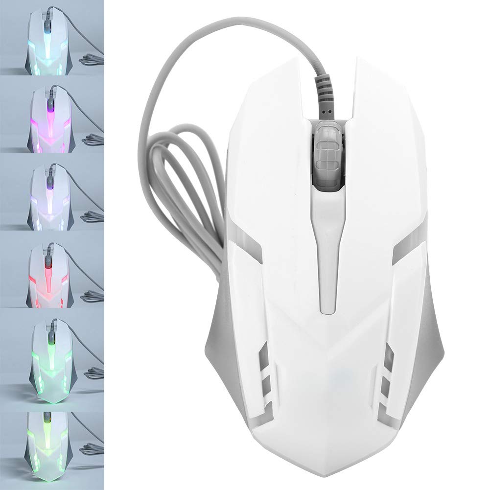 ADITAM USB Wired Keyboard and Mouse Combo - LED Backlit Mechanical Gaming Keyboard with Ergonomic Design, Plug and Play for PC, Laptop, Office & Gaming (White) - Perfect for Work, Gaming & Typing Comfort