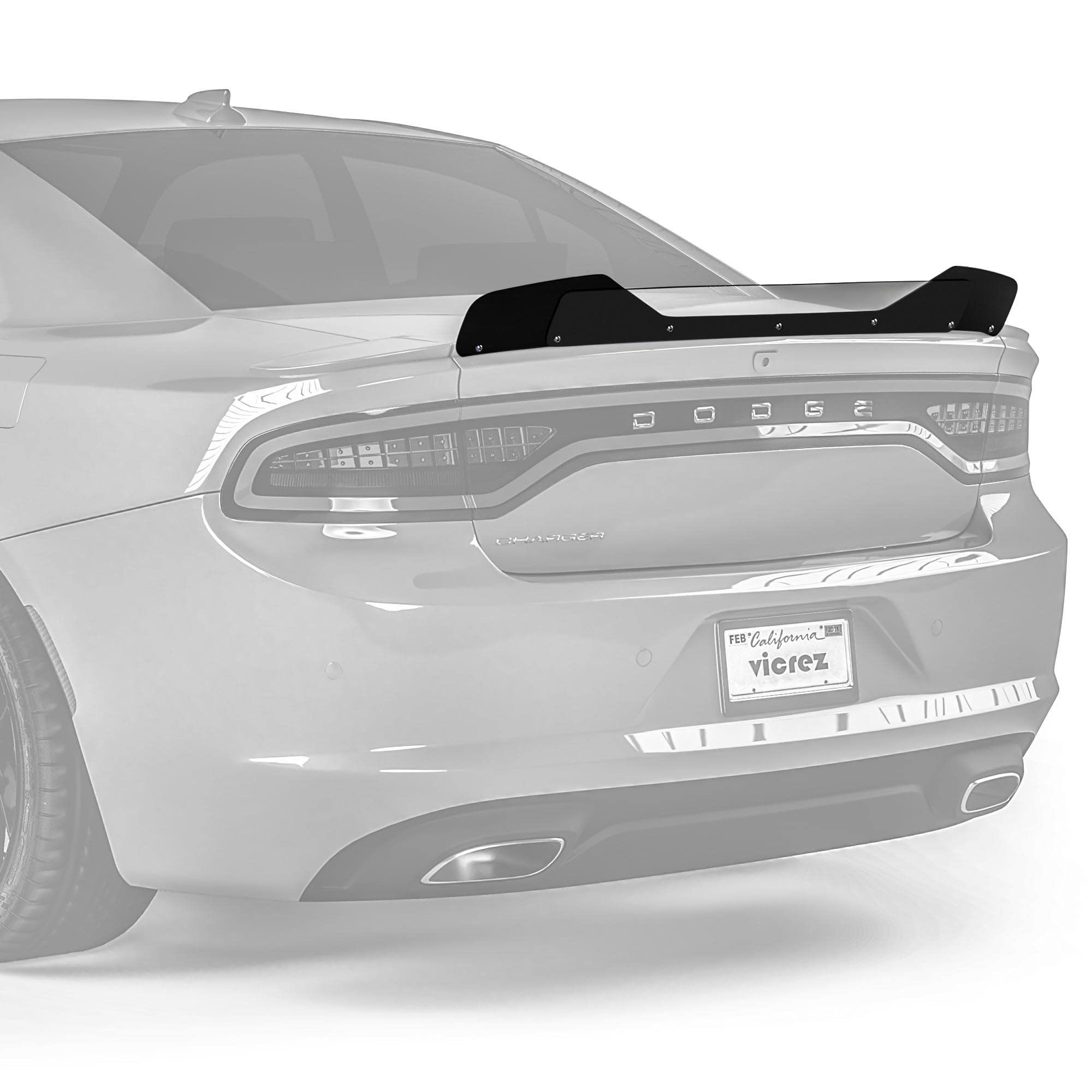 Vicrez VZ1 Wicker Bill Spoiler vz102135 for Dodge Charger 2015-2022 | 3-Piece Carbon Fiber Rear Wing | Enhanced Aerodynamics & Sporty Look | Perfect for Racing & Car Shows