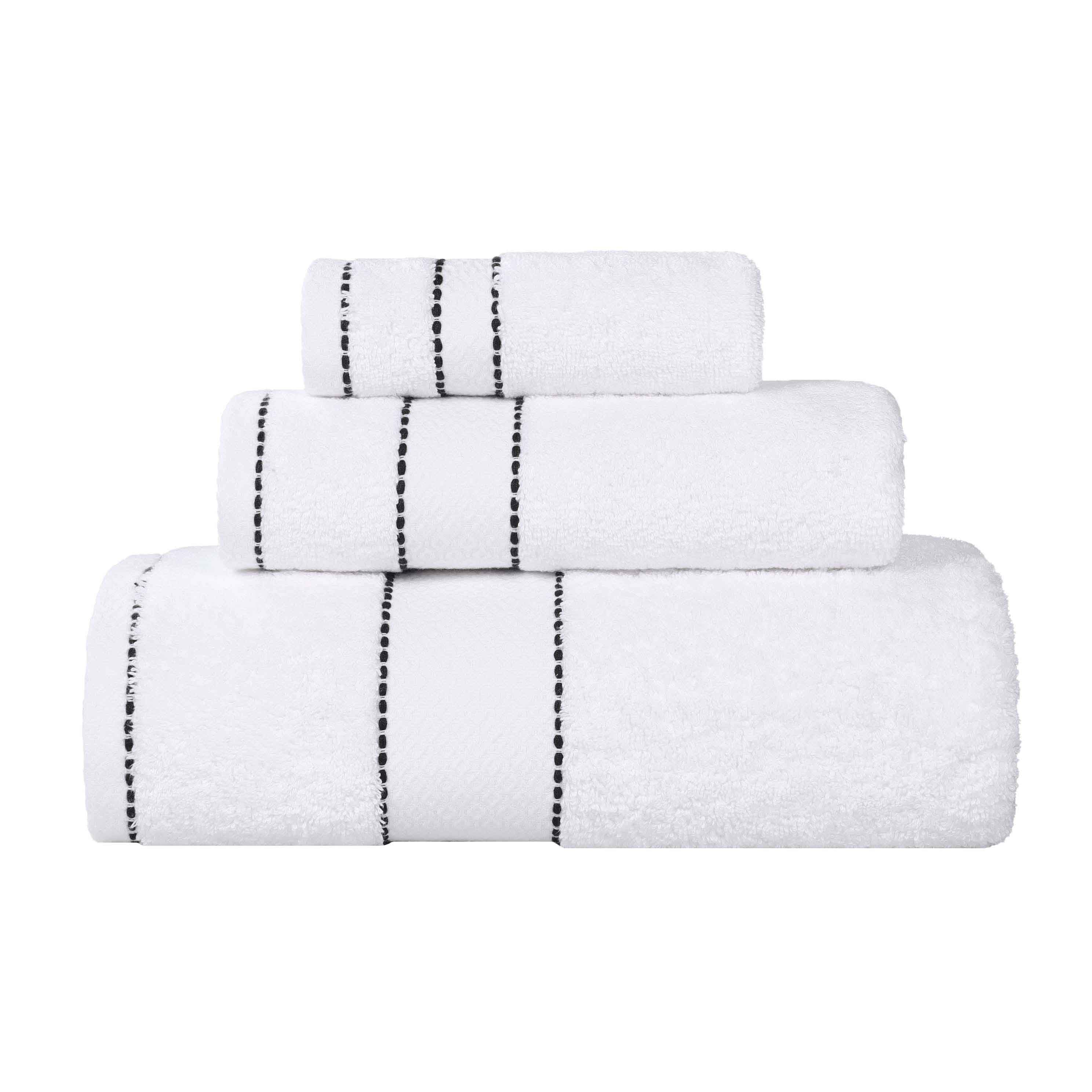 Premium Egyptian Giza Cotton Dobby 3-Piece Bath Towel Set - Ultra Absorbent, Soft & Luxurious for Spa, Bathroom, and Guest Use