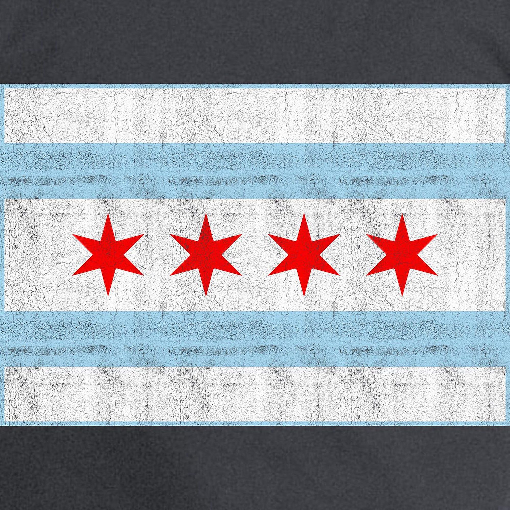 Chicago Flag Long Sleeve Dark T-Shirt for Men | Premium Crewneck Tee | Perfect for Casual Wear, Sports & City Pride