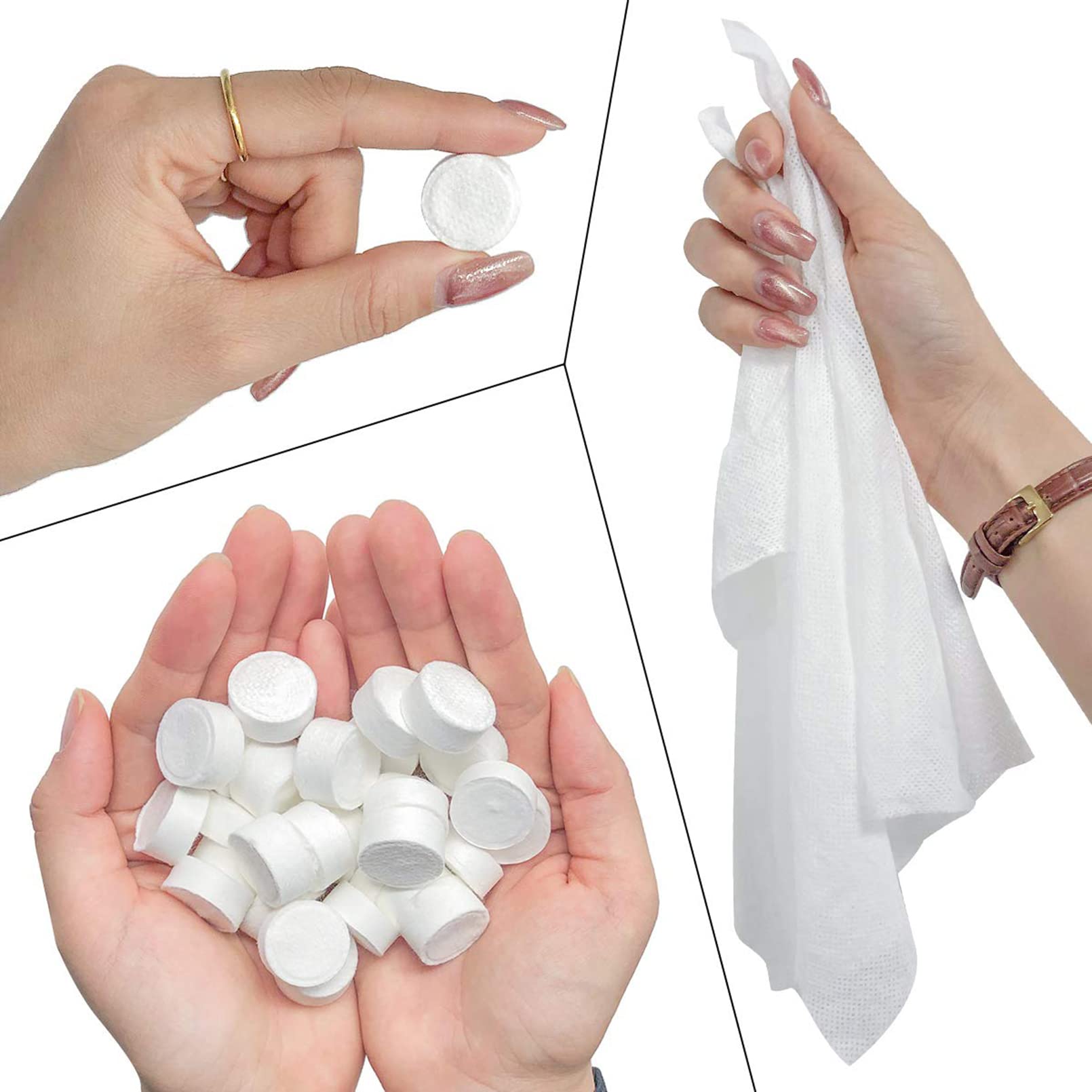 Compressed Wipes & Toilet Paper Tablets for Travel, Camping, Emergency - 100 Count Portable Towels for Home, Office & Outdoor Activities