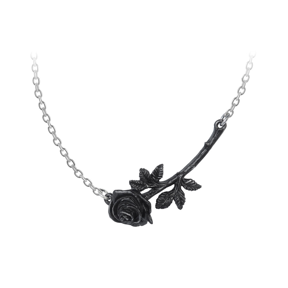 Elegant Black Rose Necklace for Women - Sterling Silver Gothic Jewelry - Perfect for Valentine's Day, Anniversary & Romantic Gifts