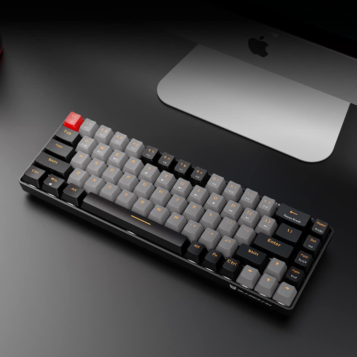 Qisan 60% Wireless Mechanical Keyboard - Blue Switch, Dual Mode 2.4G/BT for PC Gaming