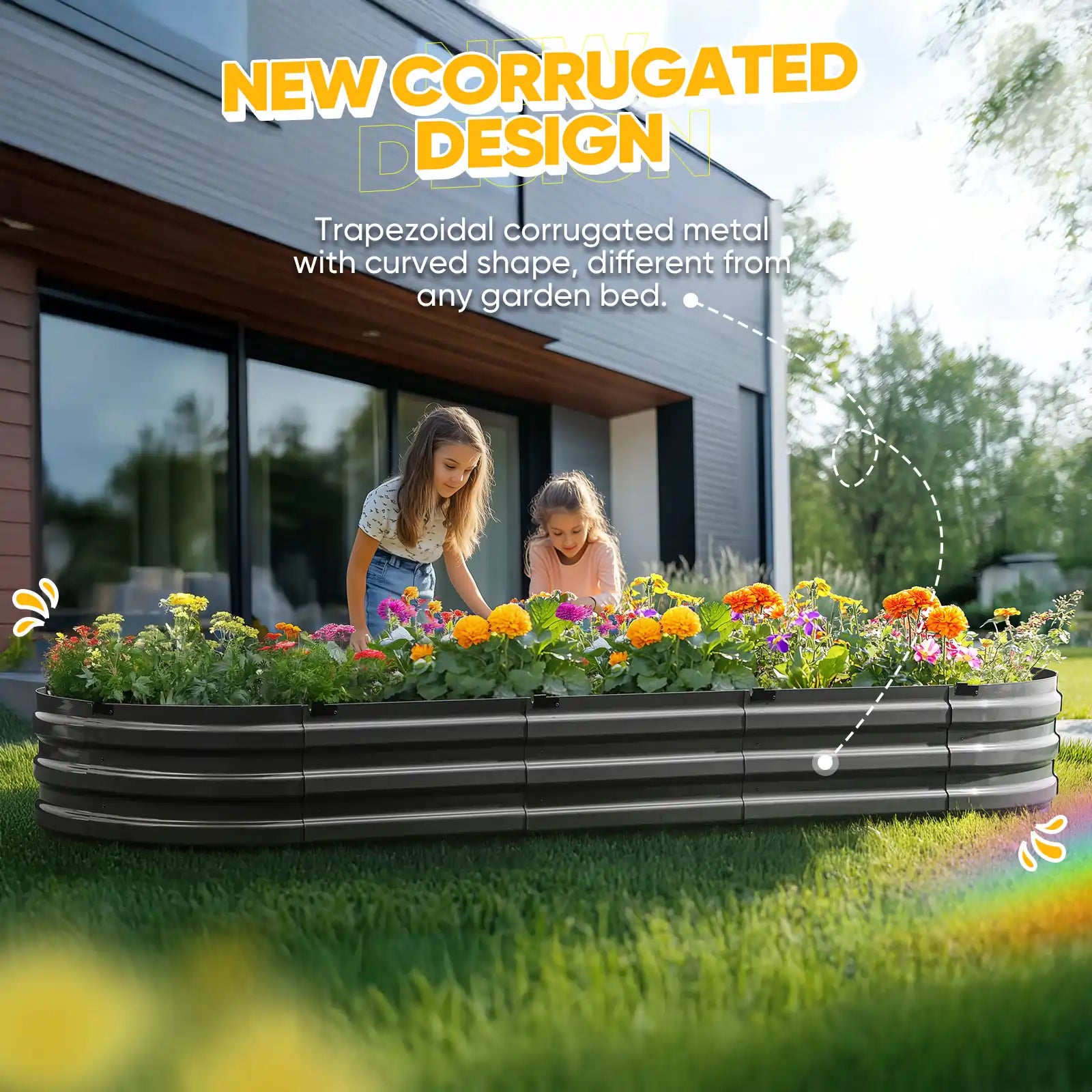 Sturdy Screwless Raised Garden Bed Kit - Easy Assembly Elevated Planter Box for Vegetables, Flowers & Herbs - Perfect for Backyard, Patio & Urban Gardening