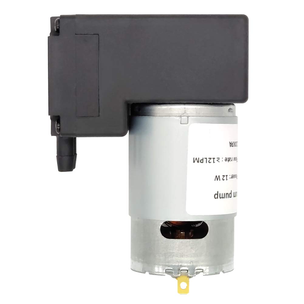 12V 12W Micro Diaphragm Vacuum Pump -75KPA 12LPM Air Compressor for Aquarium, Medical, Lab & DIY Projects | Portable DC Mini Pump for Airbrush, HVAC, Scientific Equipment