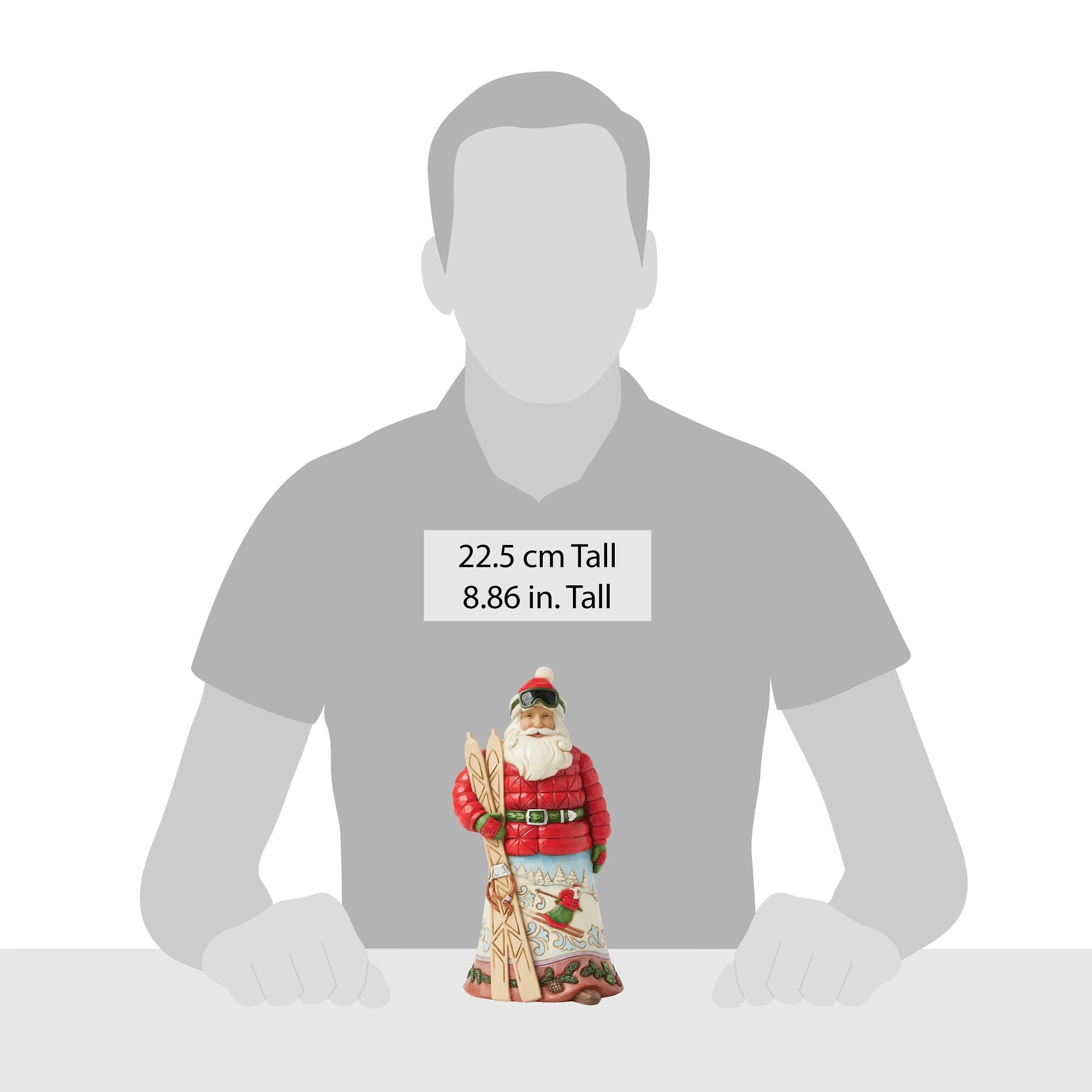 Christmas at the Lodge Santa Figurine - Rustic Holiday Decor for Fireplace Mantel, Christmas Village Display & Cozy Cabin Decorations