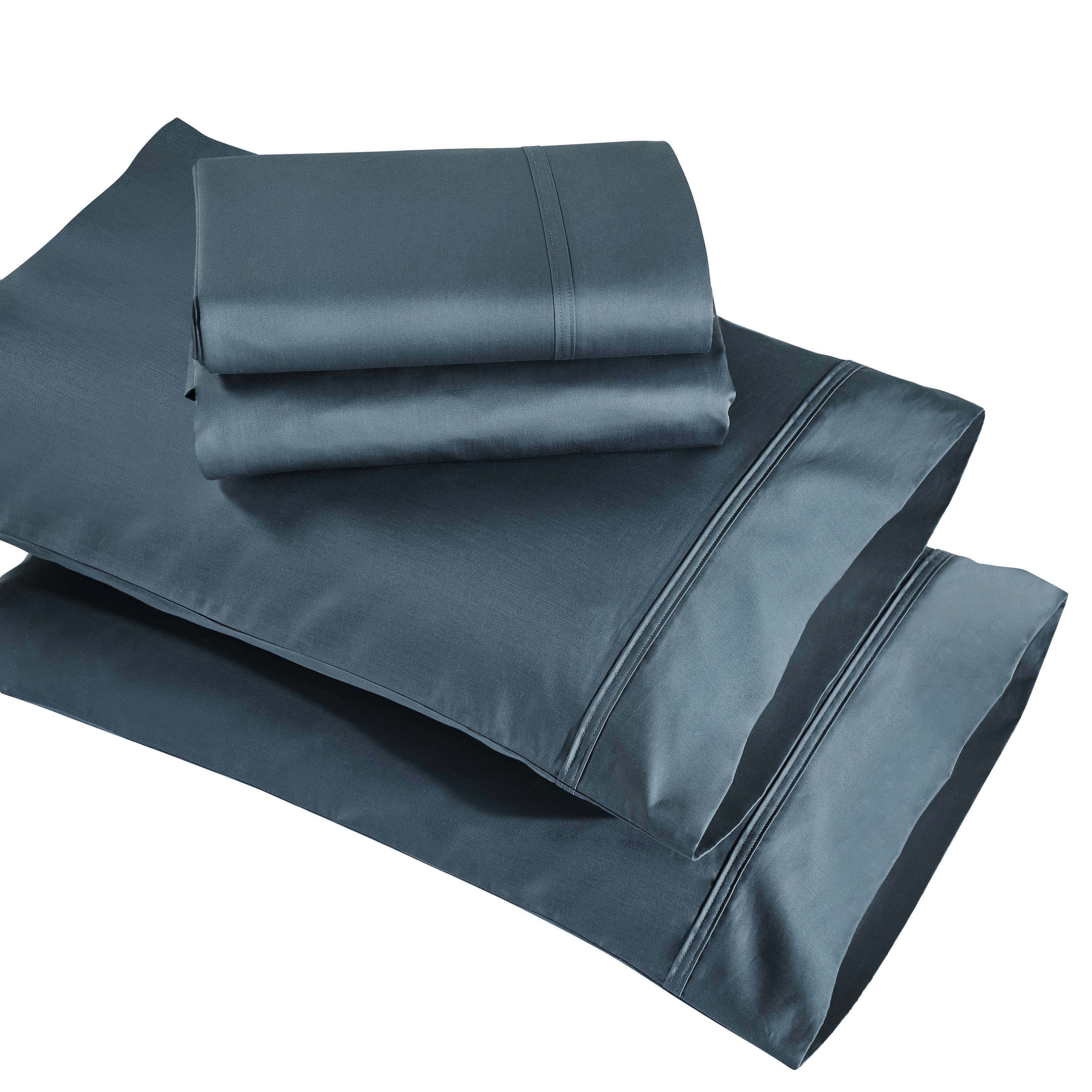 Premium 850 Thread Count 100% Cotton Solid Color Bed Sheet Set - Ultra Soft & Breathable for Comfortable Sleep - Perfect for Master Bedroom, Guest Room & Luxury Hotels