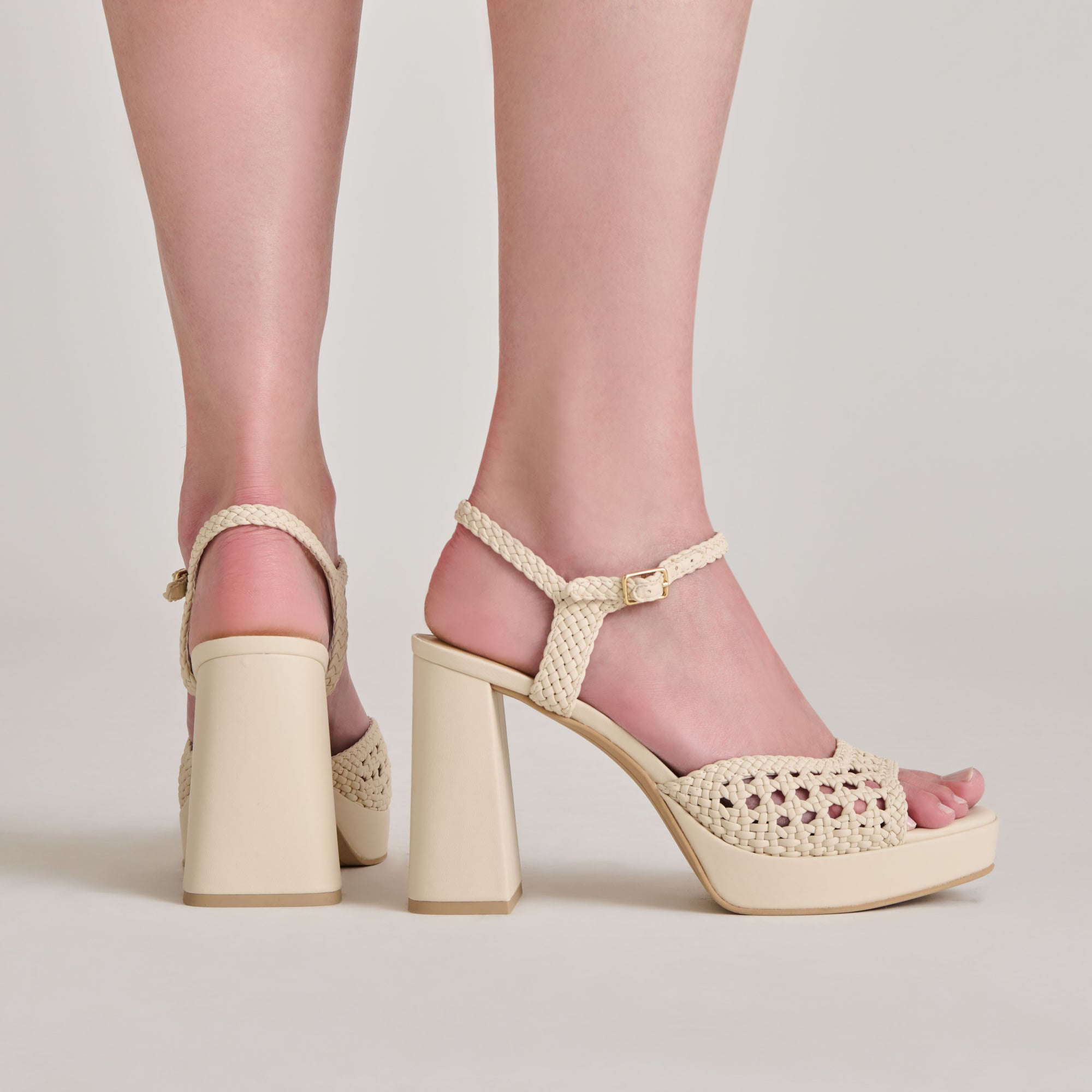 PEYTEN HEELS CREME WOVEN STELLA - Women's Fashion High Heel Sandals for Party, Wedding & Evening Events