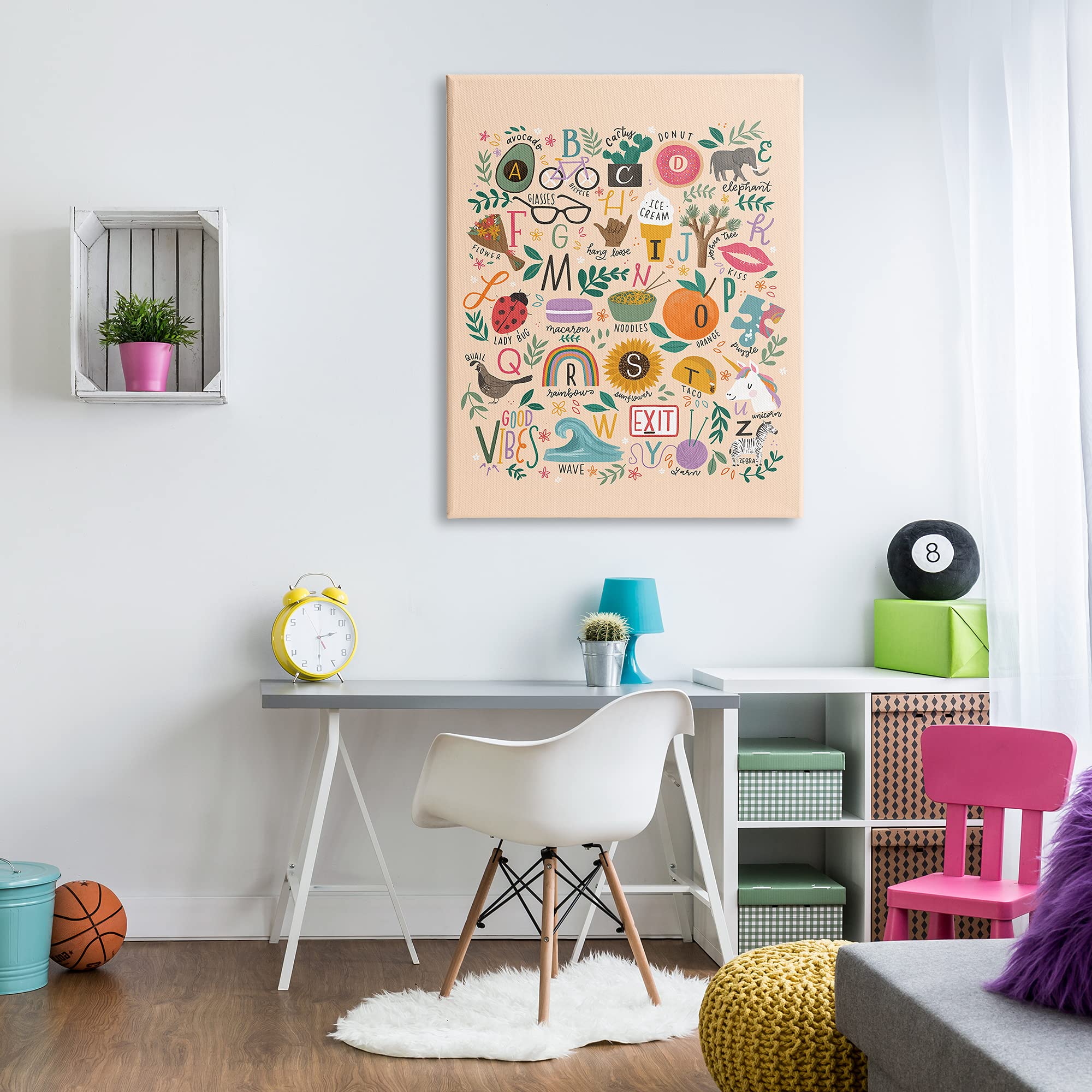 Stupell Industries Whimsical Kids Alphabet Wall Art - Playful ABC Illustrations with Everyday Items by Loni Harris - 36