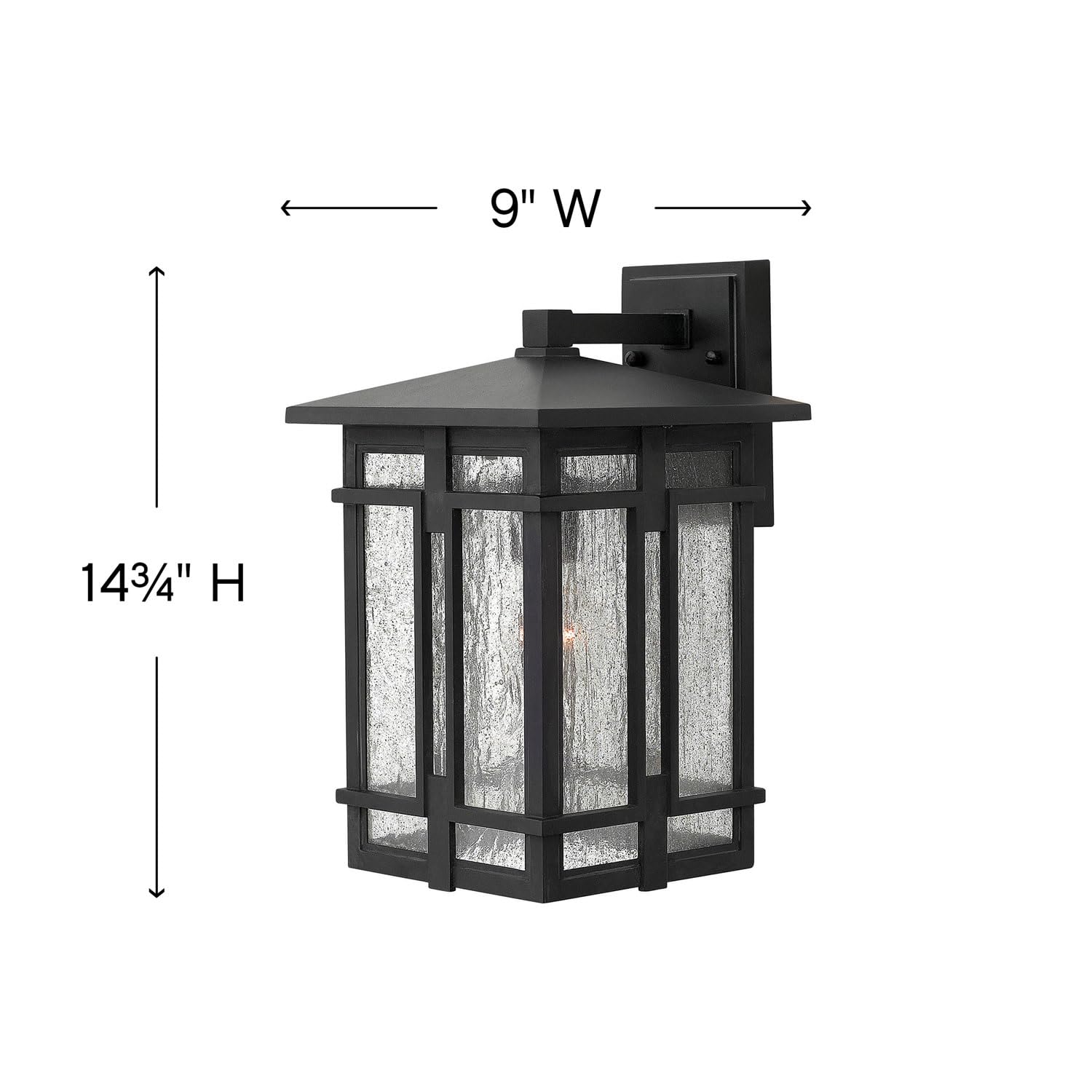 Hinkley Tucker Collection One Light Medium Outdoor Wall Mount - Museum Black Finish - Exterior Wall Sconce for Porch, Patio, and Garden Lighting