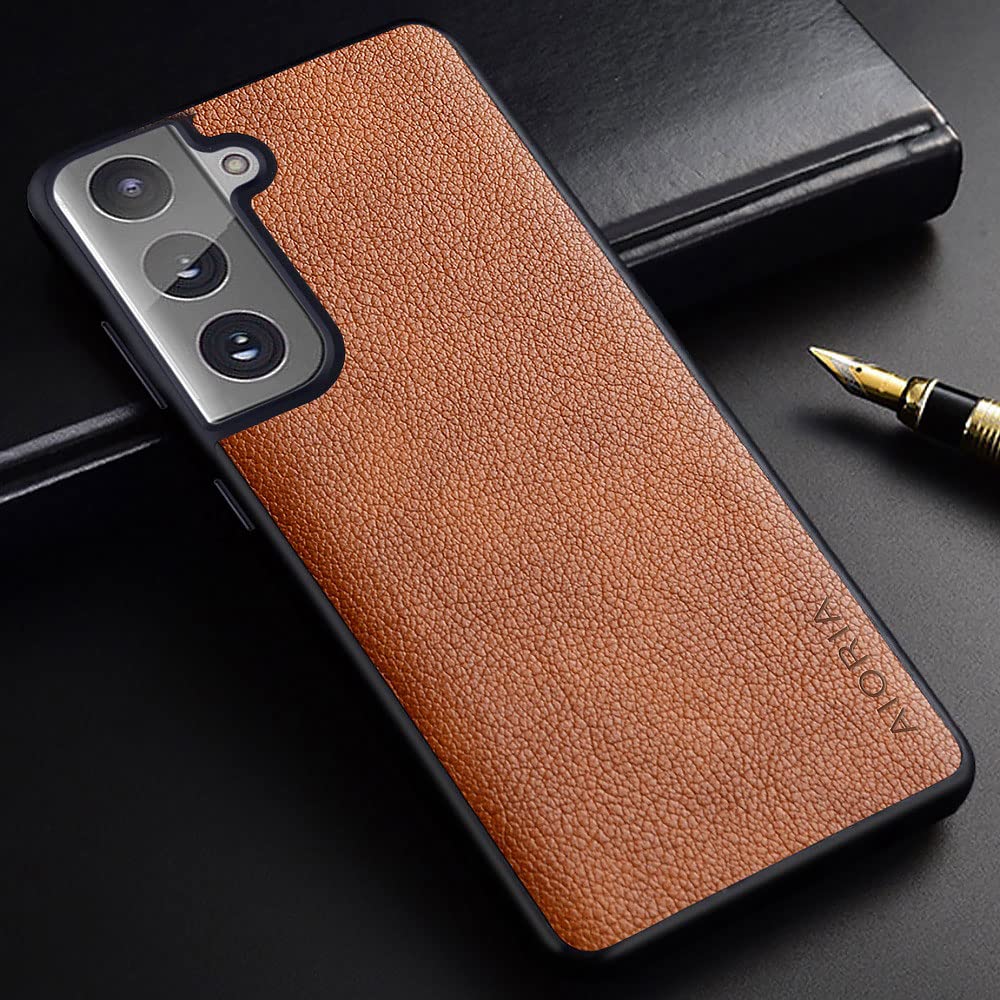 Premium PU Leather Case for Samsung Galaxy S21 FE 5G (6.41 Inch) - Retro Design Full Protective Cover with Shock Absorption | Perfect for Work, Travel & Daily Use (Black)