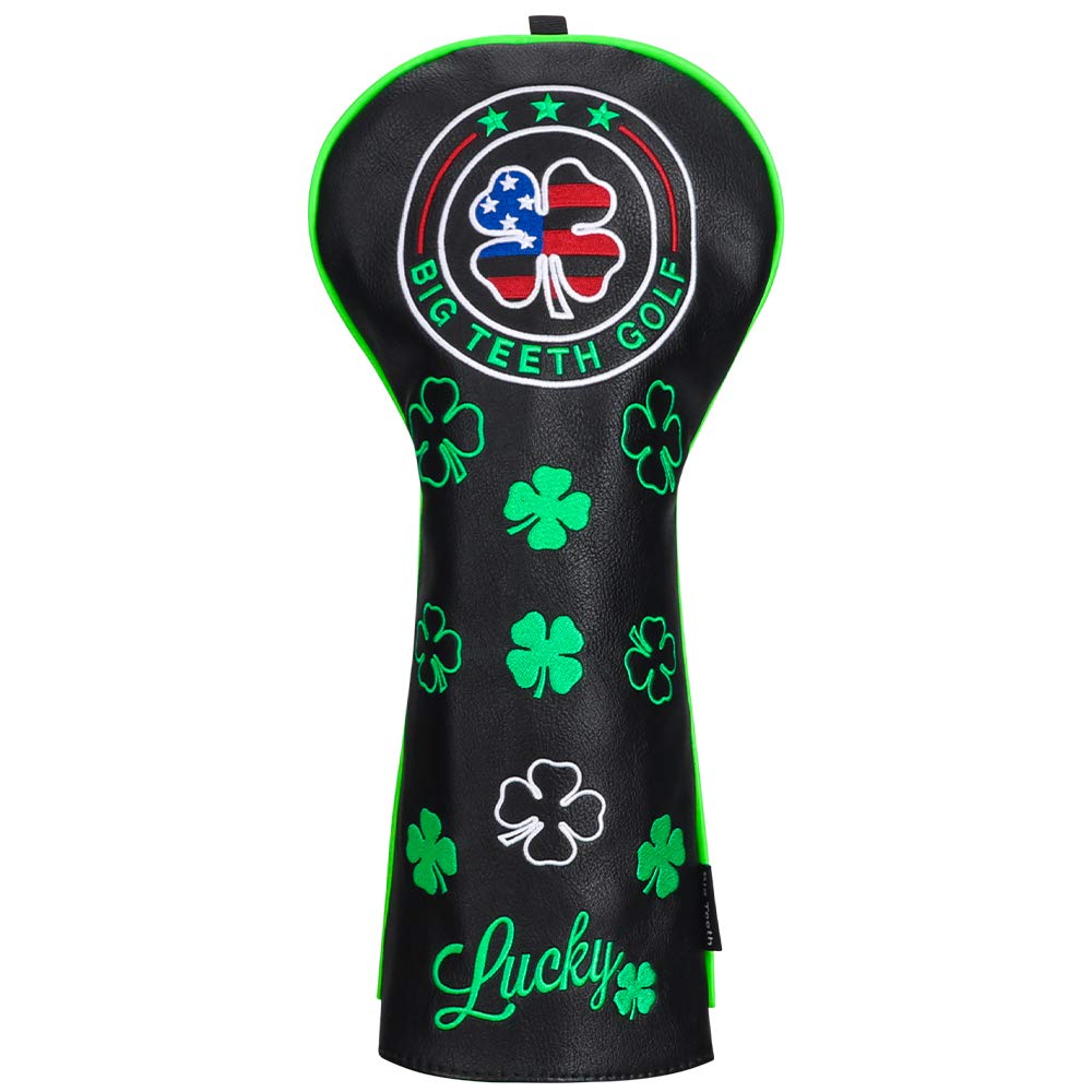 Lucky Clover & USA Pattern Golf Head Covers - Driver, Hybrid & Fairway Club Protectors for Men & Women | Durable Golf Club Covers with Fun Designs for Driving Range & Course Play