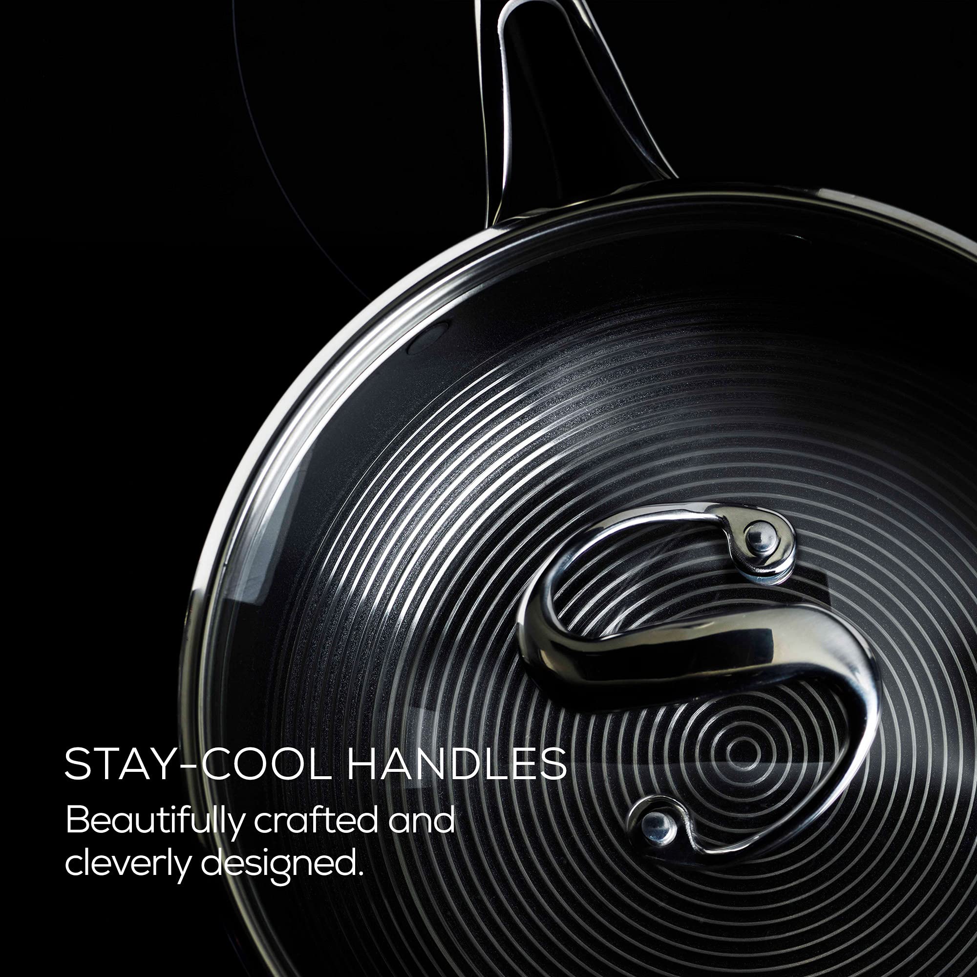 Circulon Steelshield 30cm Stainless Steel Saute Pan with Glass Lid - 4.7L Induction Cookware, Hybrid Nonstick Surface, Oven & Dishwasher Safe, Metal Utensil Friendly - Perfect for Searing, Stir-Frying & Sauteing at Home