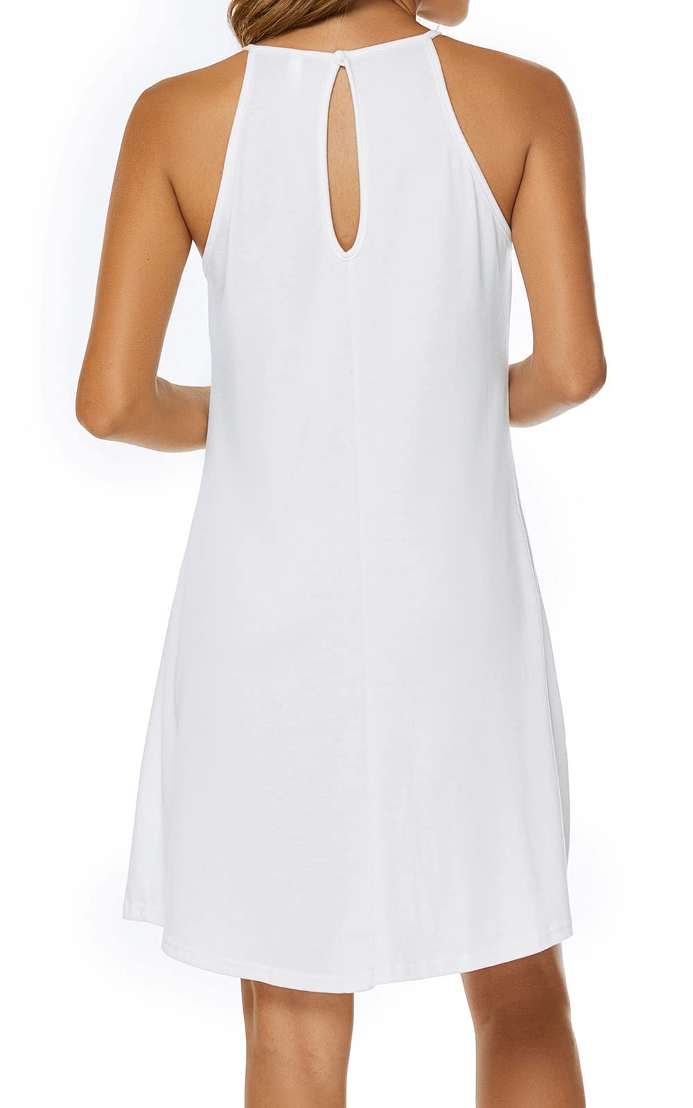 Sweetnight Women's Halter Summer Dresses - Spaghetti Strap Flowy Beach Sundress for Vacation, Pool Party & Casual Outings